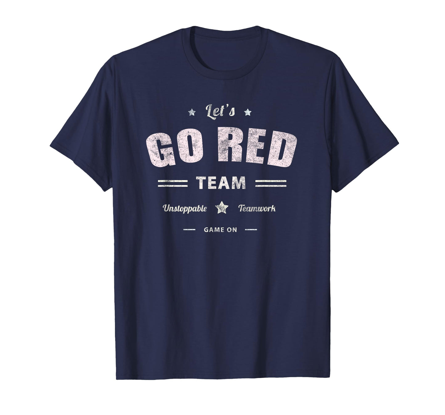 Vintage LET'S GO RED Team War Game Competition Summer Camp T-Shirt