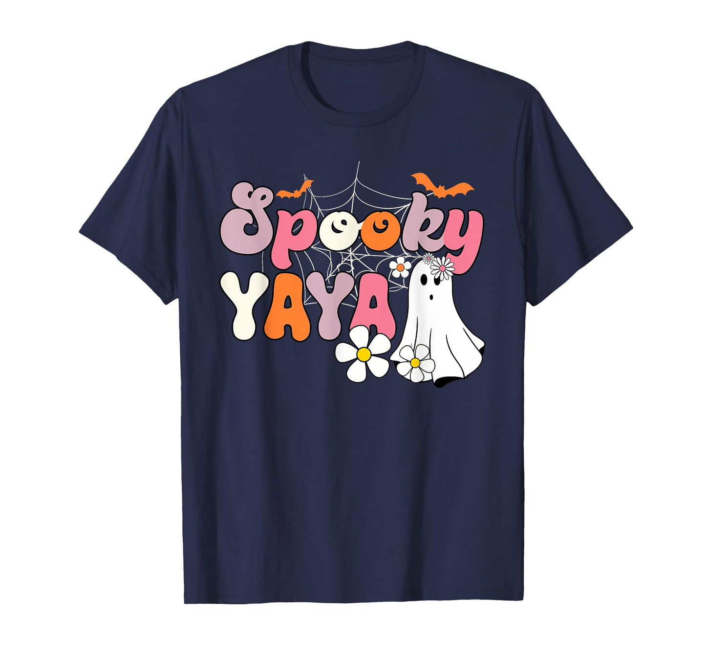 Groovy One Spooky Yaya Mama Grandma Witch Mom Halloween T-Shirt