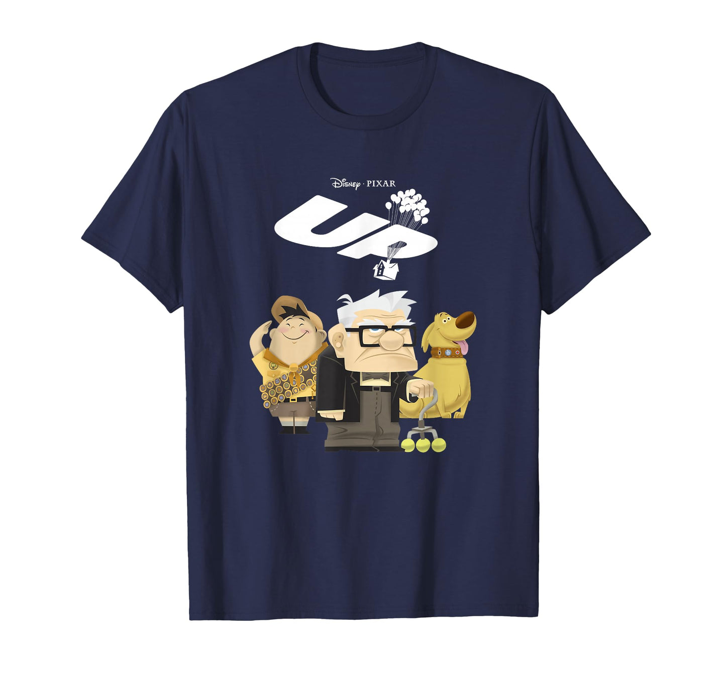 Disney Pixar Up Grumpy Carl With Cheery Russell & Dug T-Shirt