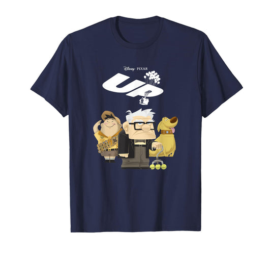 Disney Pixar Up Grumpy Carl With Cheery Russell & Dug T-Shirt