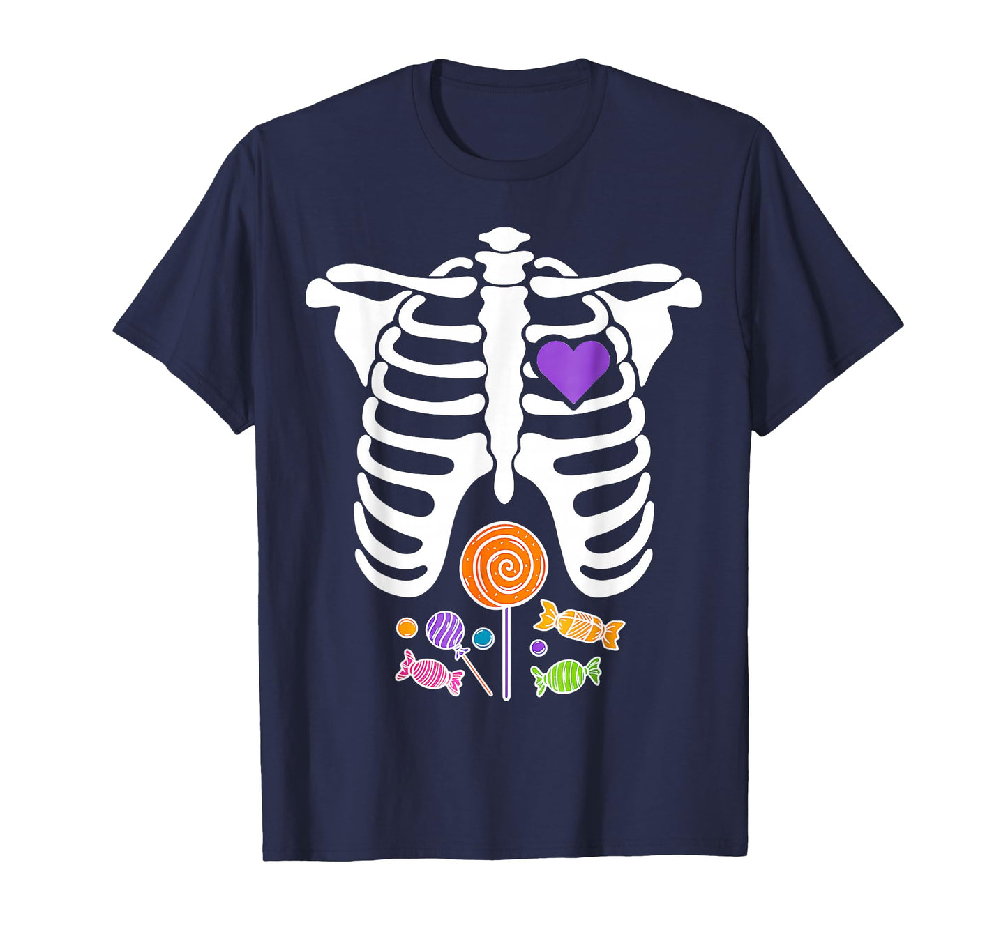 Halloween Candy Xray Skeleton Costume T-Shirt