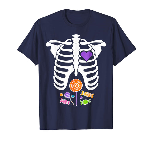 Halloween Candy Xray Skeleton Costume T-Shirt