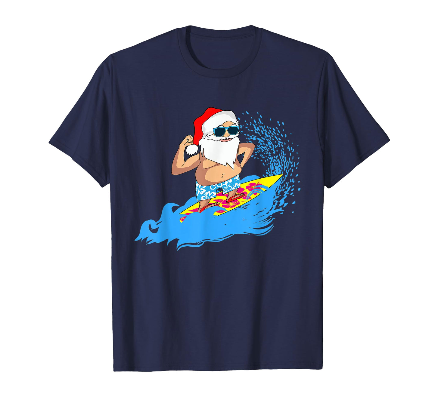 Christmas Santa Claus Hawaiian Surfing Summer Surf T-Shirt Men Women Kids T-Shirt
