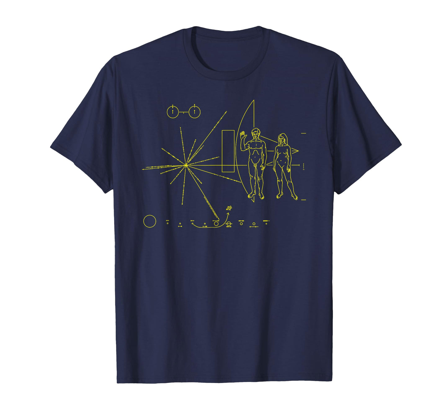 Pioneer Plaque T-Shirt From Earth & Mankind to Aliens T-Shirt