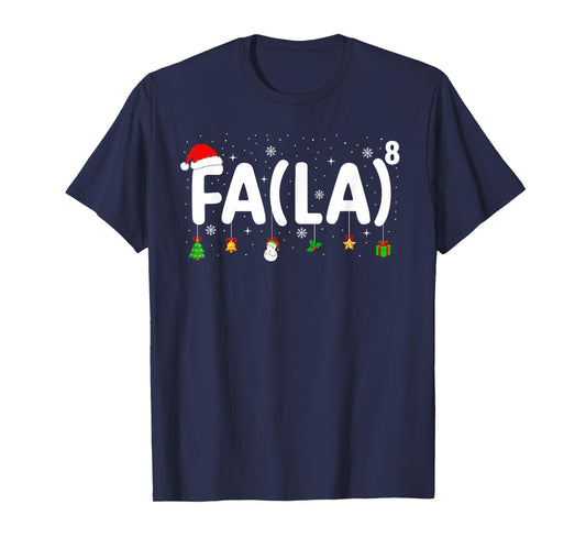 FA (LA) 8 Funny Christmas Santa Hat FA La Math Teacher Kids T-Shirt