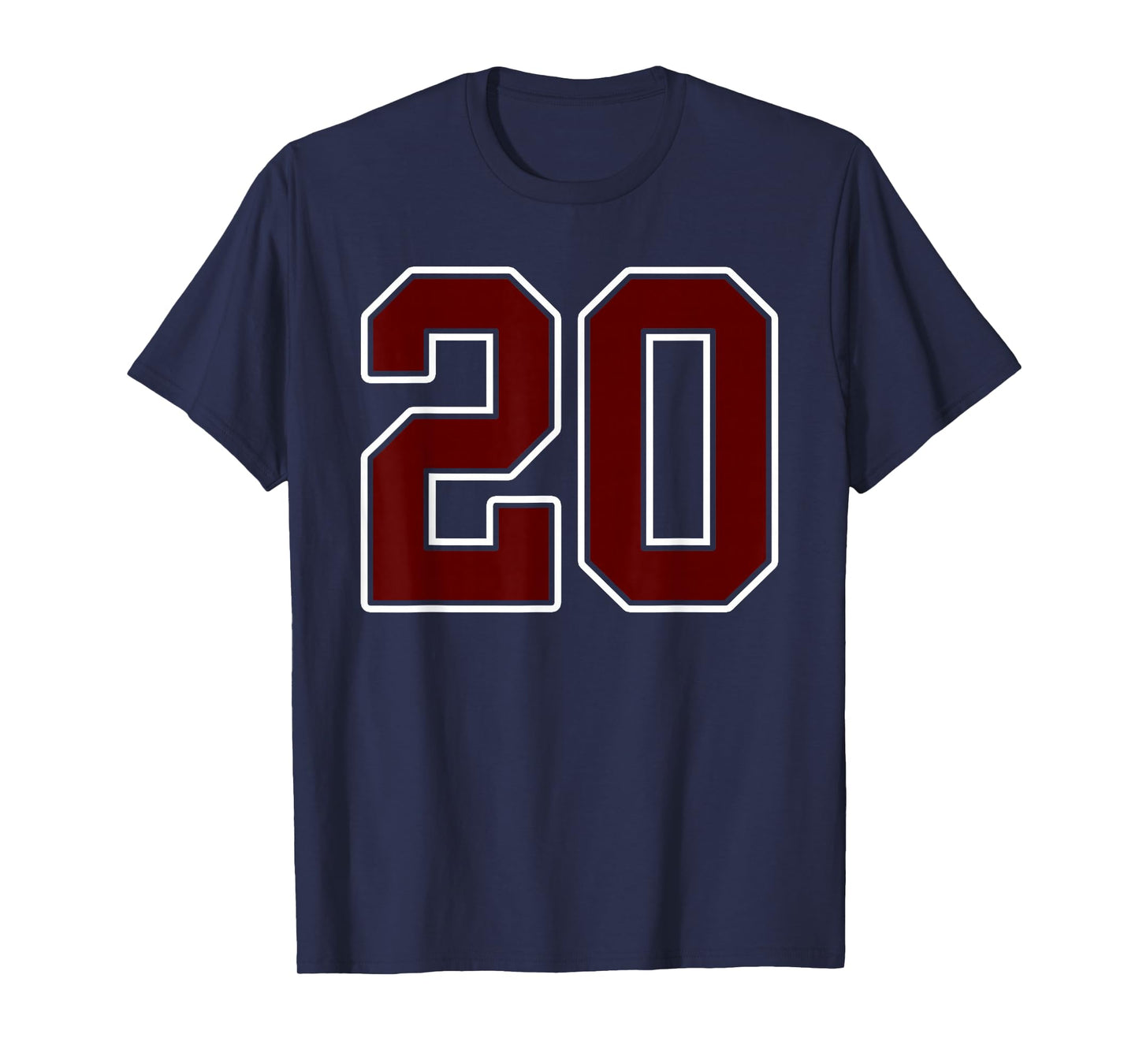 Maroon and White Number 20 Jersey Player Uniform #20 Fan T-Shirt