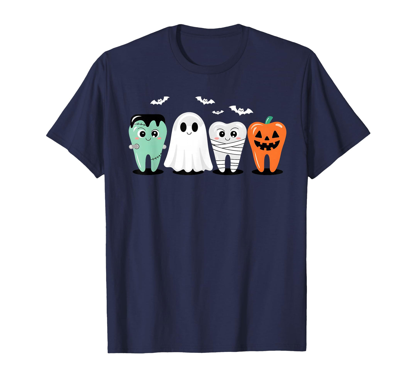 Cute Halloween Dental Tooth Characters Dentist Costume T-Shirt