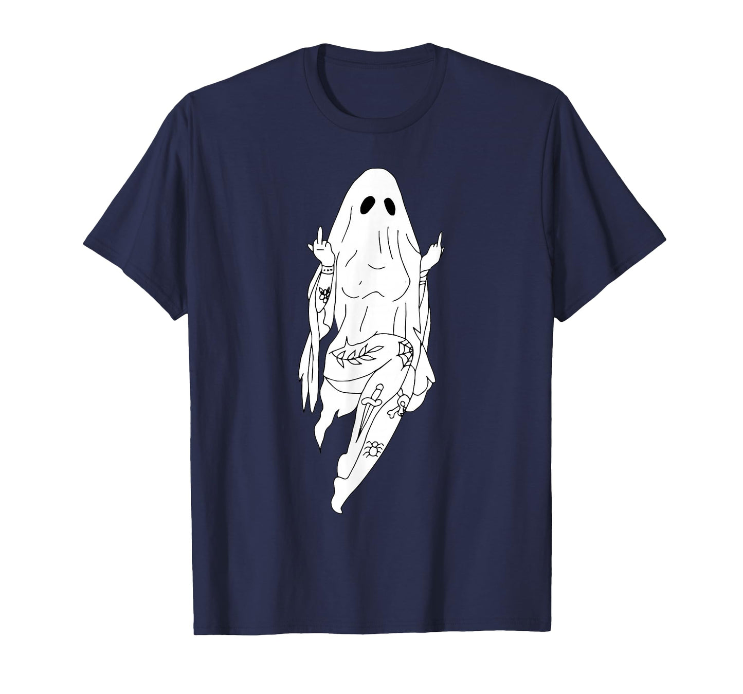 Middle Finger Sexy Boo Funny Halloween Sexy Ghost T-Shirt