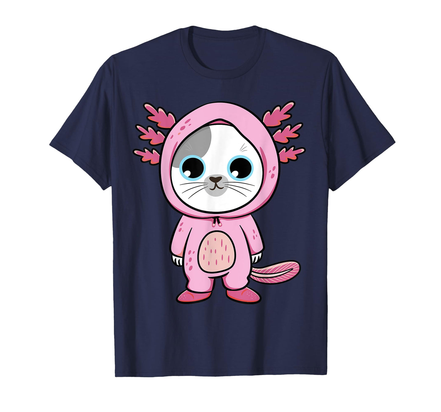 Kawaii Axolotl Cute Pink Cat Axolotl Fun Art For Boys & Girl T-Shirt