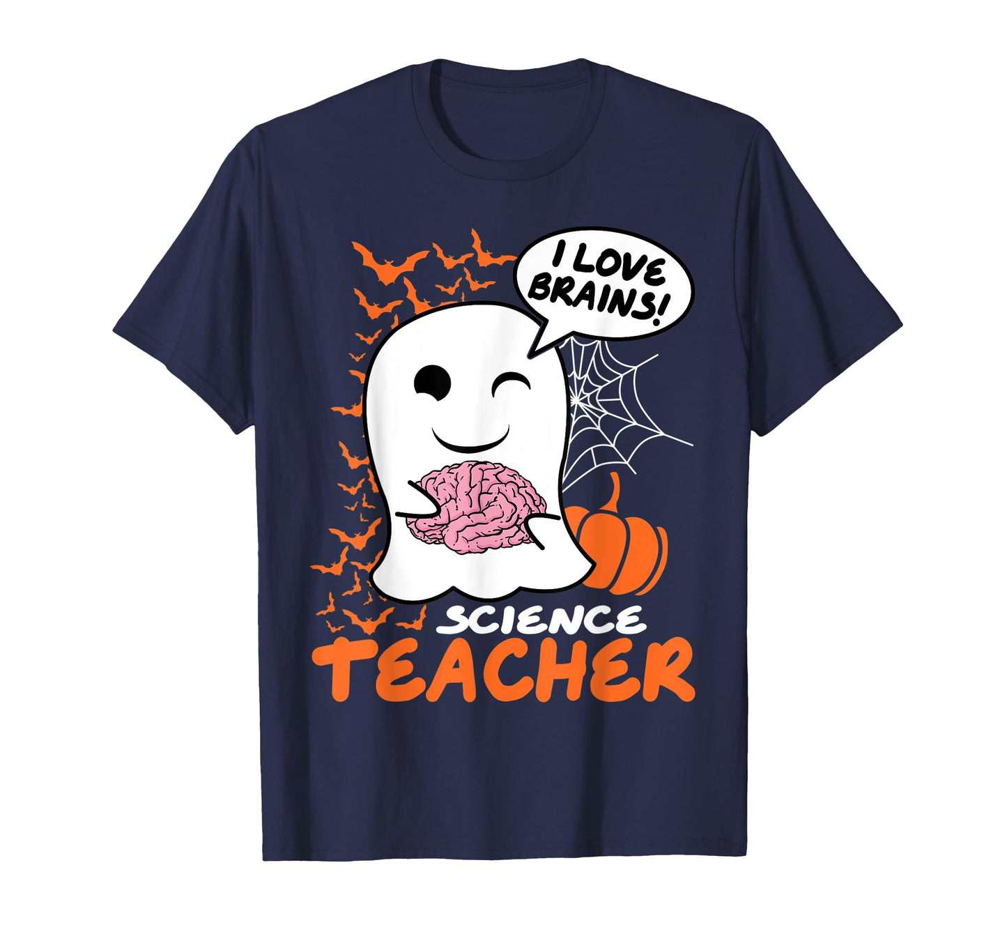 Science Teacher Cute Ghost Halloween Teacher Men Women T-Shirt