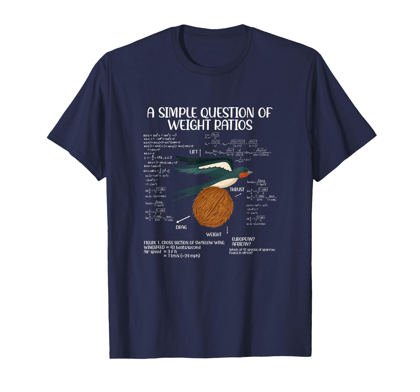 A Simple Question of Weight Ratios Math Teacher T-Shirt