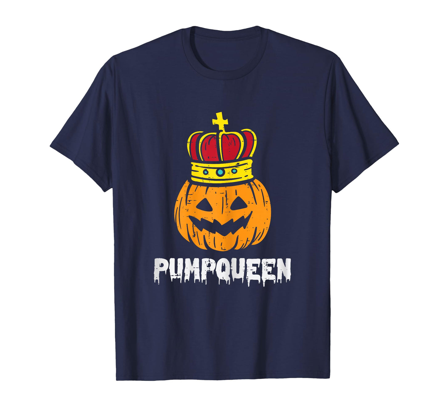 Pumpqueen Pumpkin Matching Halloween Couples Women Him Her T-Shirt
