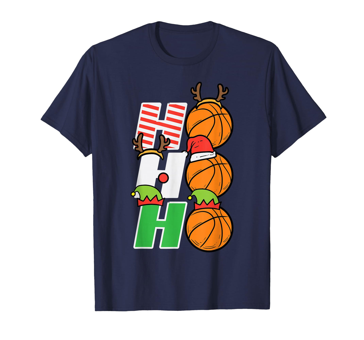 Christmas Basketball Ho Ho Ho Xmas Sports Men Boys Kids T-Shirt
