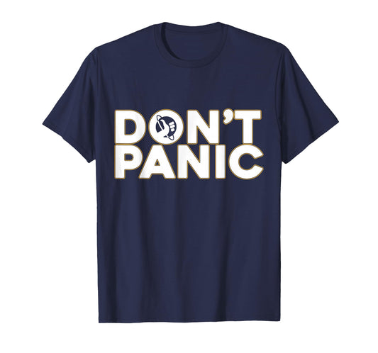 Don't Panic 42 Vintage Shirts Black Unisex-Adults T-Shirt Small Modern Casual T-Shirt