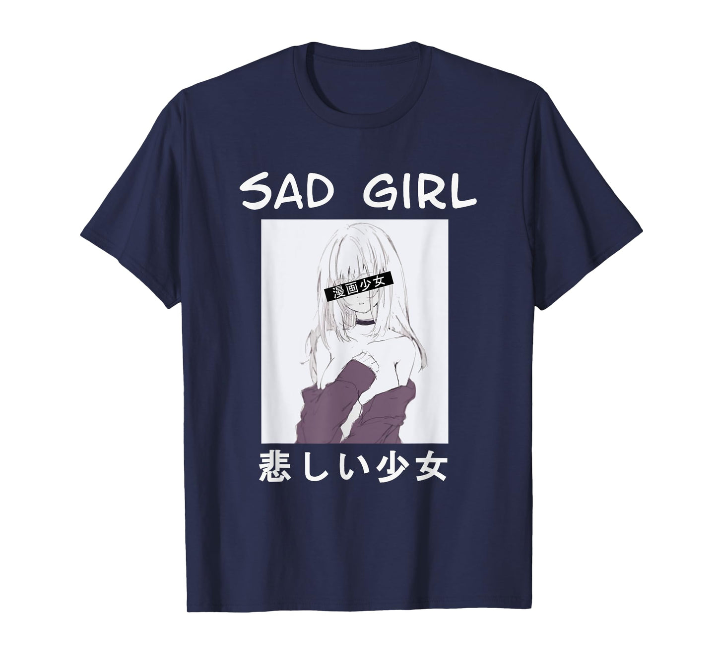 Perfect pretty japanese manga girl sad girl T-Shirt