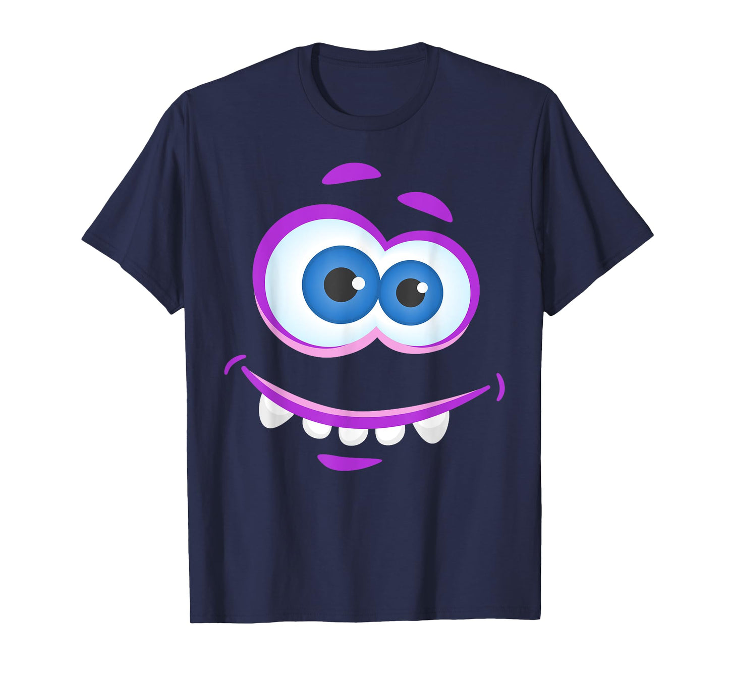 Big Eyes Monster Face Halloween Funny Costume T-Shirt