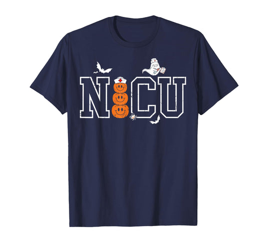Groovy NICU Nurse Halloween Ghost Costume Neonatal Nurse T-Shirt