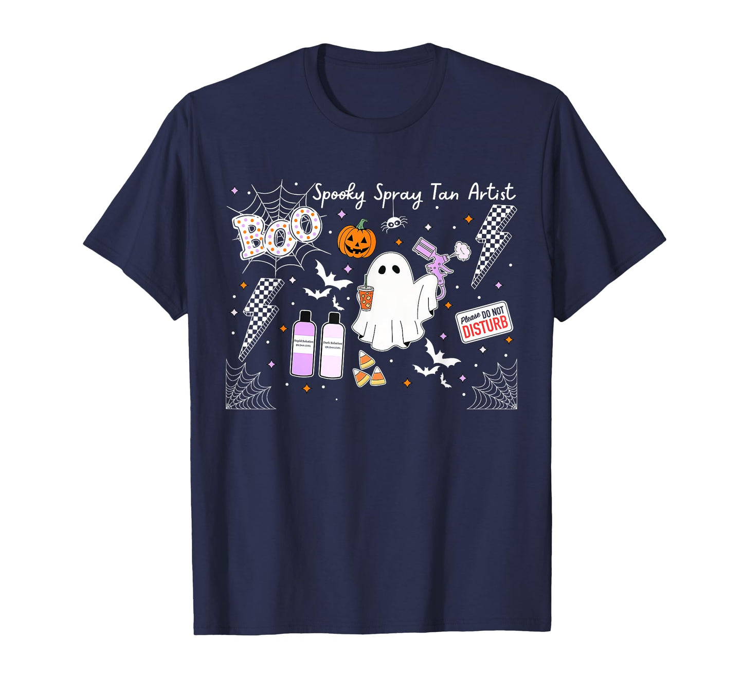 Spooky Spray Tan Artist Ghost Halloween Tanning Beauty Salon T-Shirt