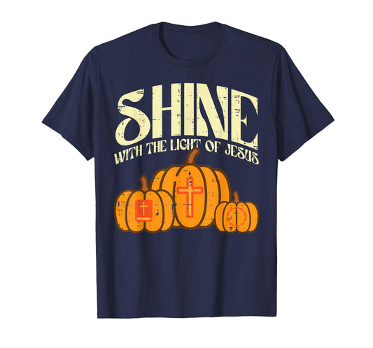 Halloween Shine Light Jesus Costume Christian Men Women Kids T-Shirt