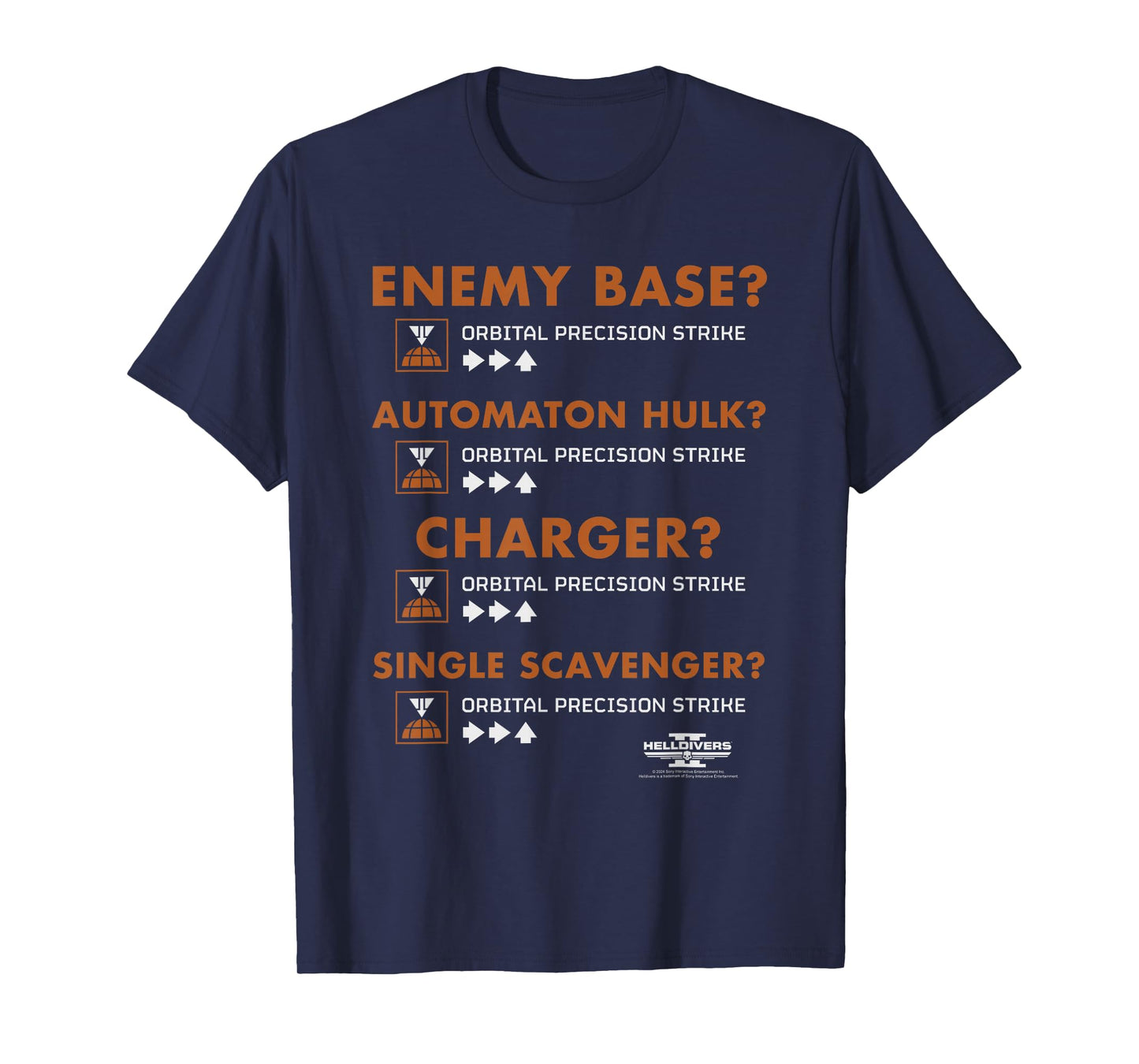Helldivers 2 Sony Playstation Game Orbital Precision Strike T-Shirt