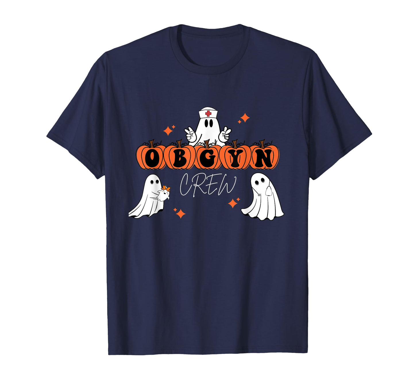 Halloween OBGYN Crew Ghost Obstetrics Nurse Squad T-Shirt