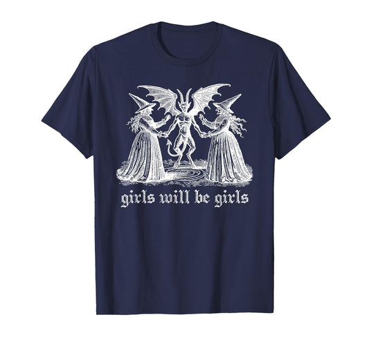 Witch Witches Halloween Girl Will Be Girls Spooky Devil T-Shirt