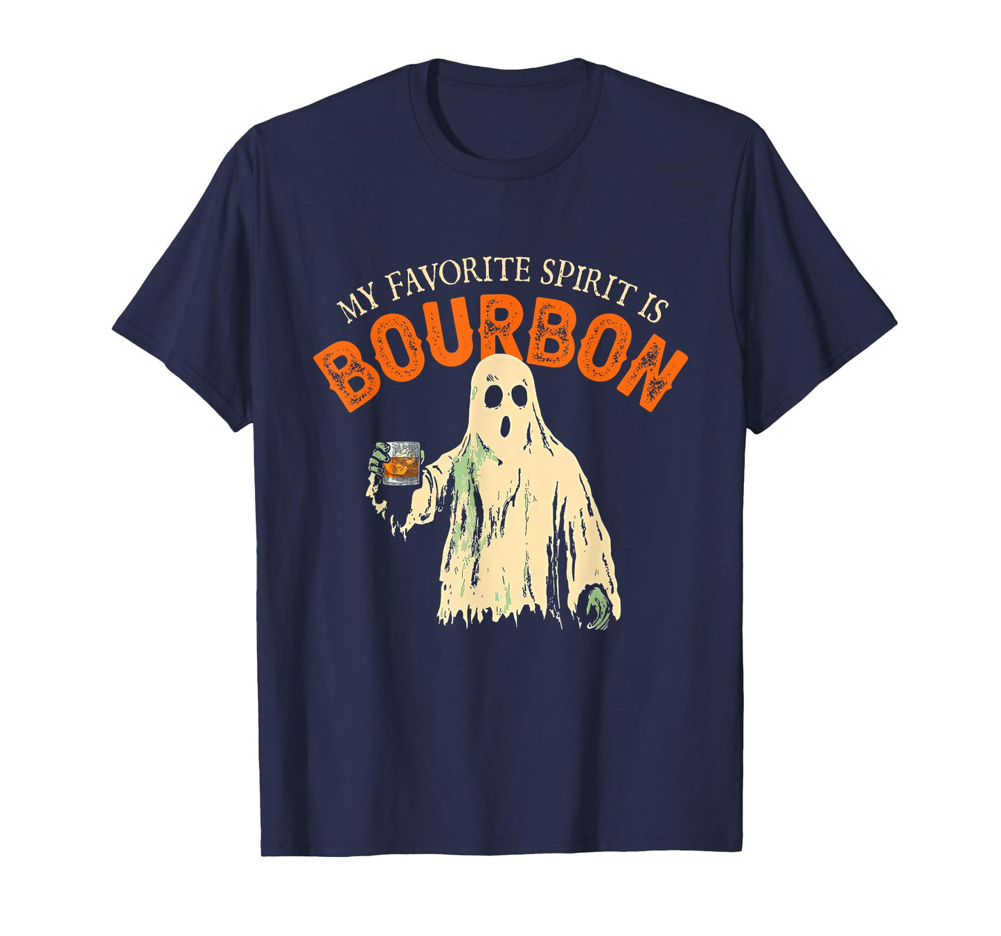 My Favorite Spirit Is Bourbon Funny Ghost Halloween Costume T-Shirt