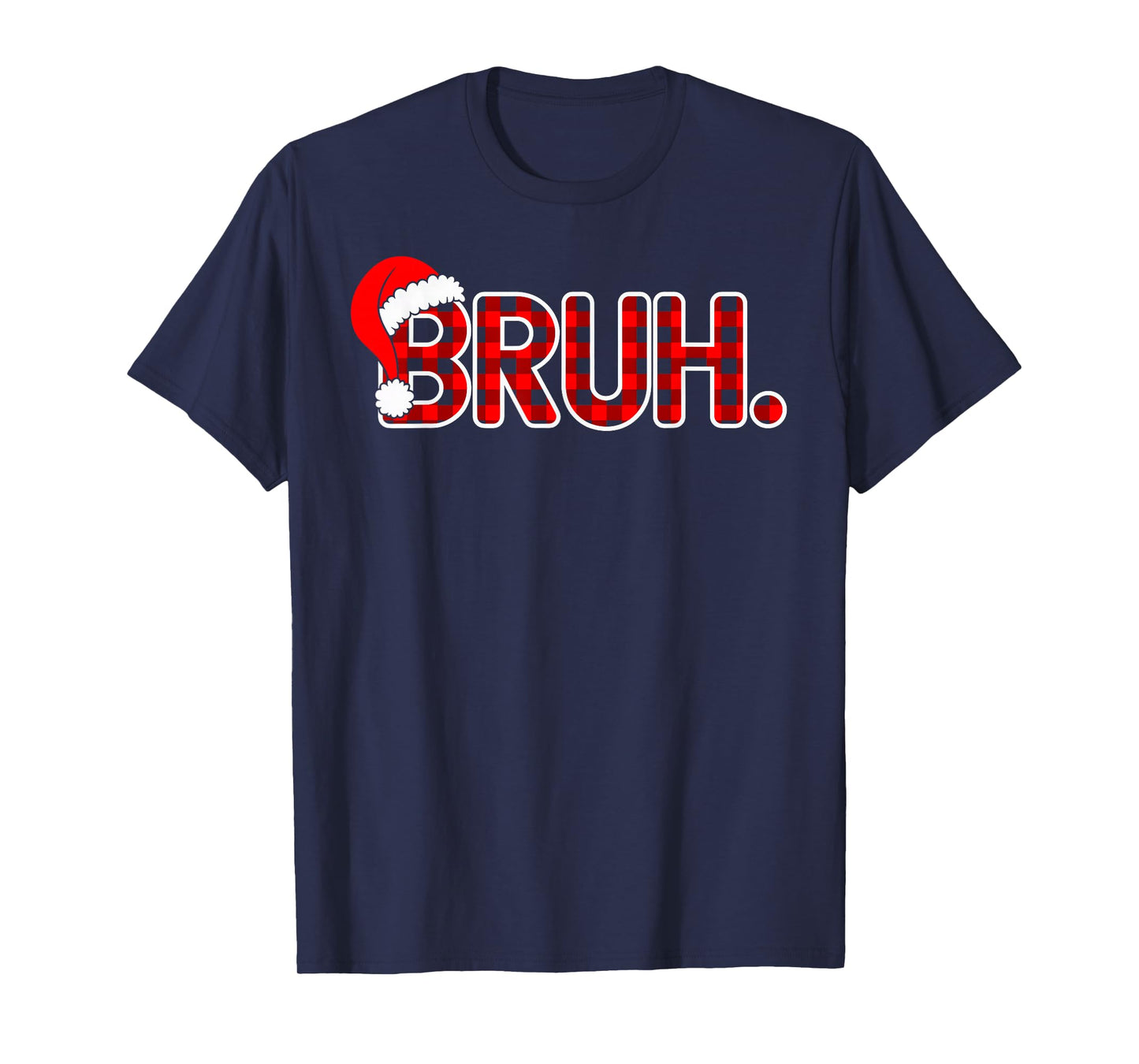 Bruh Christmas Red Plaid Teens Boys Kids Family Xmas Pajama T-Shirt