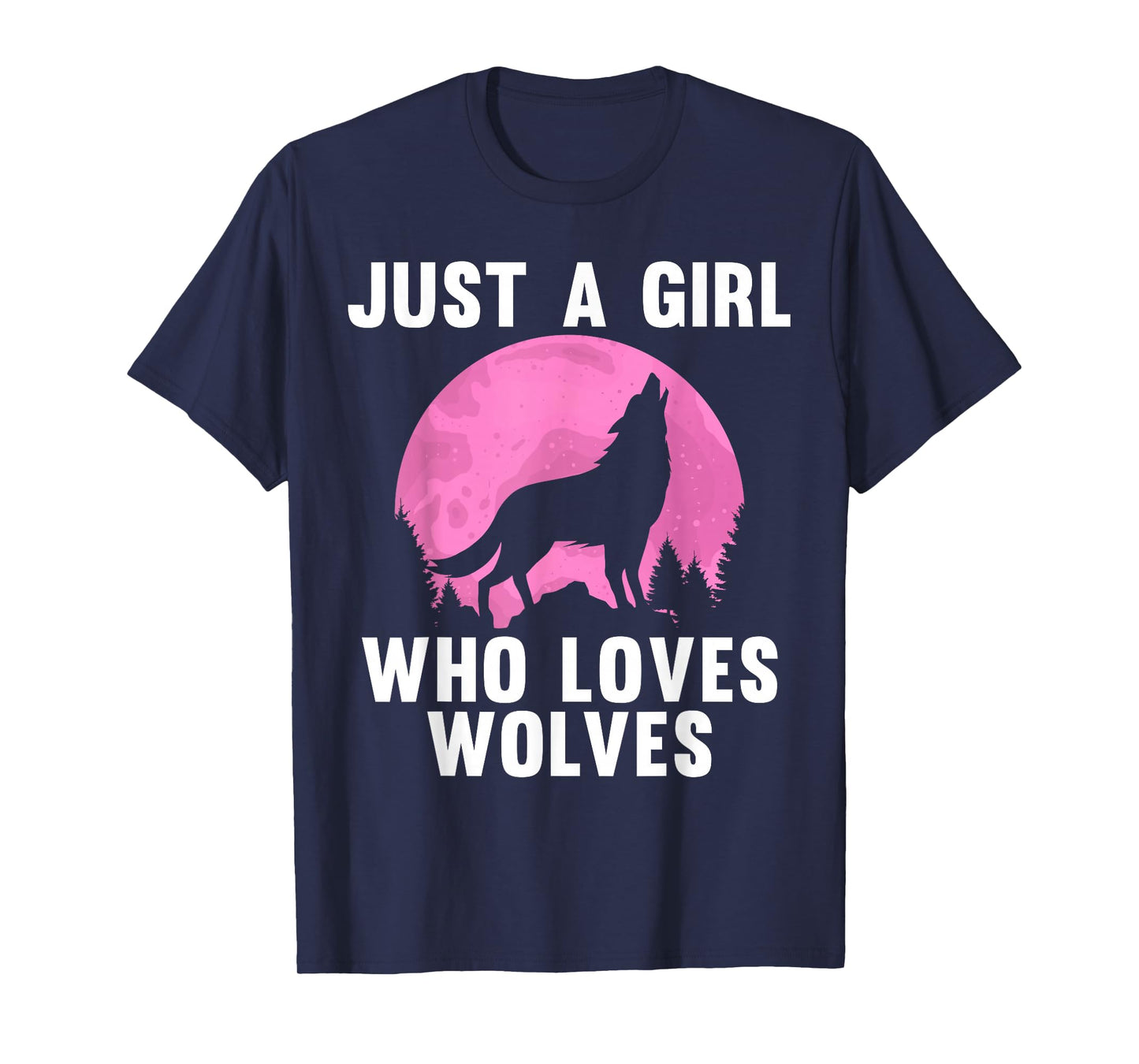 Cute Wolf Art for Women Girls Howling Wolves Wolf Lover T-Shirt