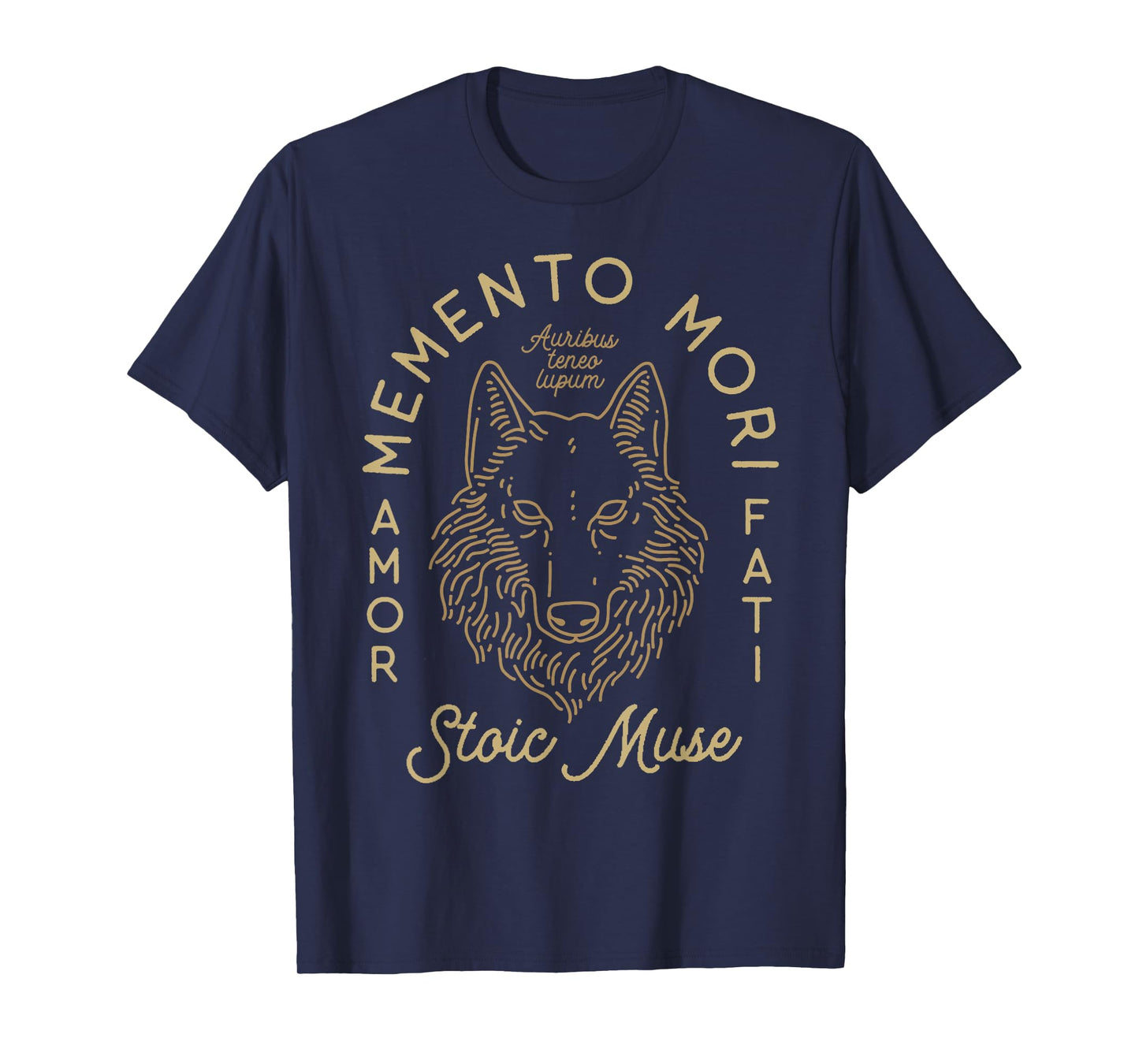 Auribus Teneo Lupum Memento Mori Amor Fati Wolf Graphic T-Shirt