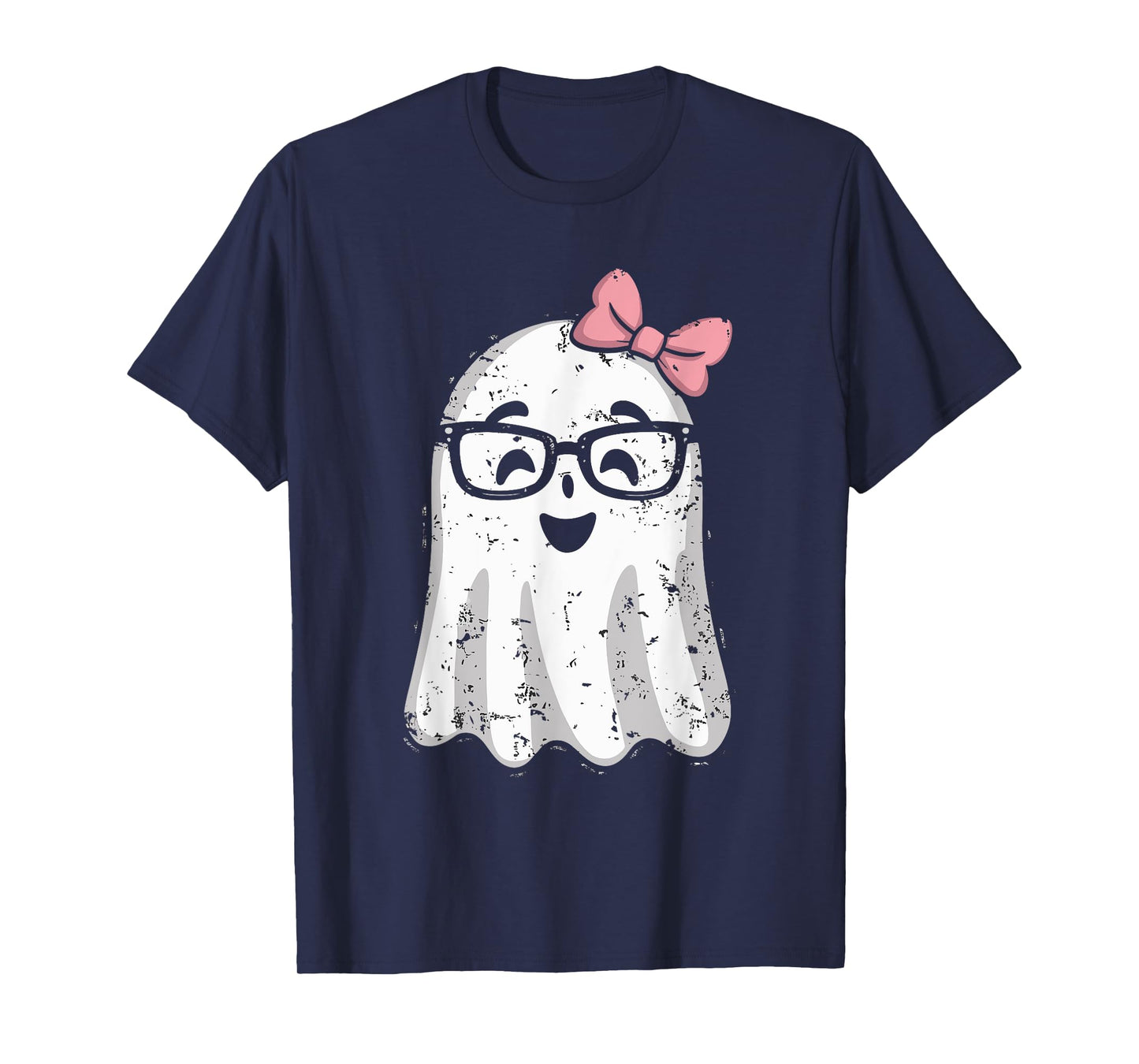 Ghost Eyeglass Girl Halloween Girly Ghost T-Shirt