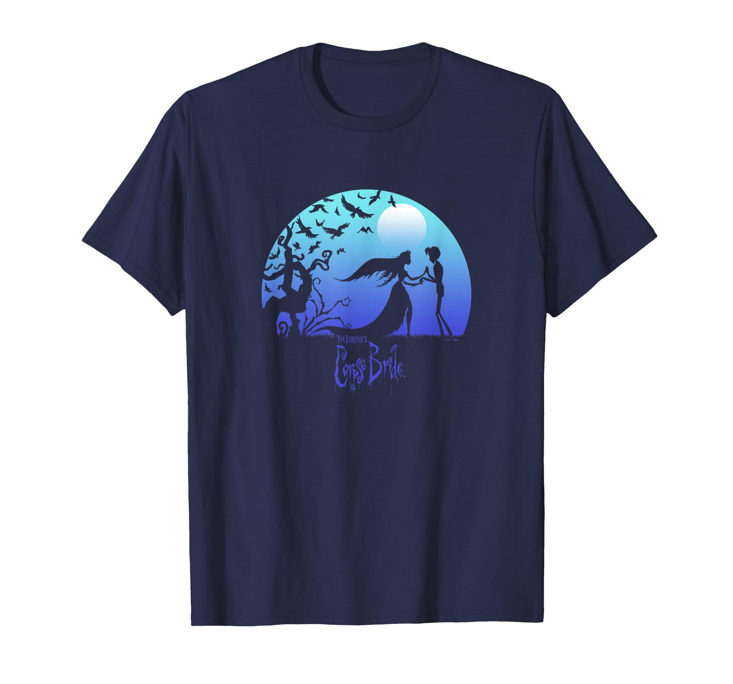 Corpse Bride Victor And Emily By The Moon Silhouettes T-Shirt