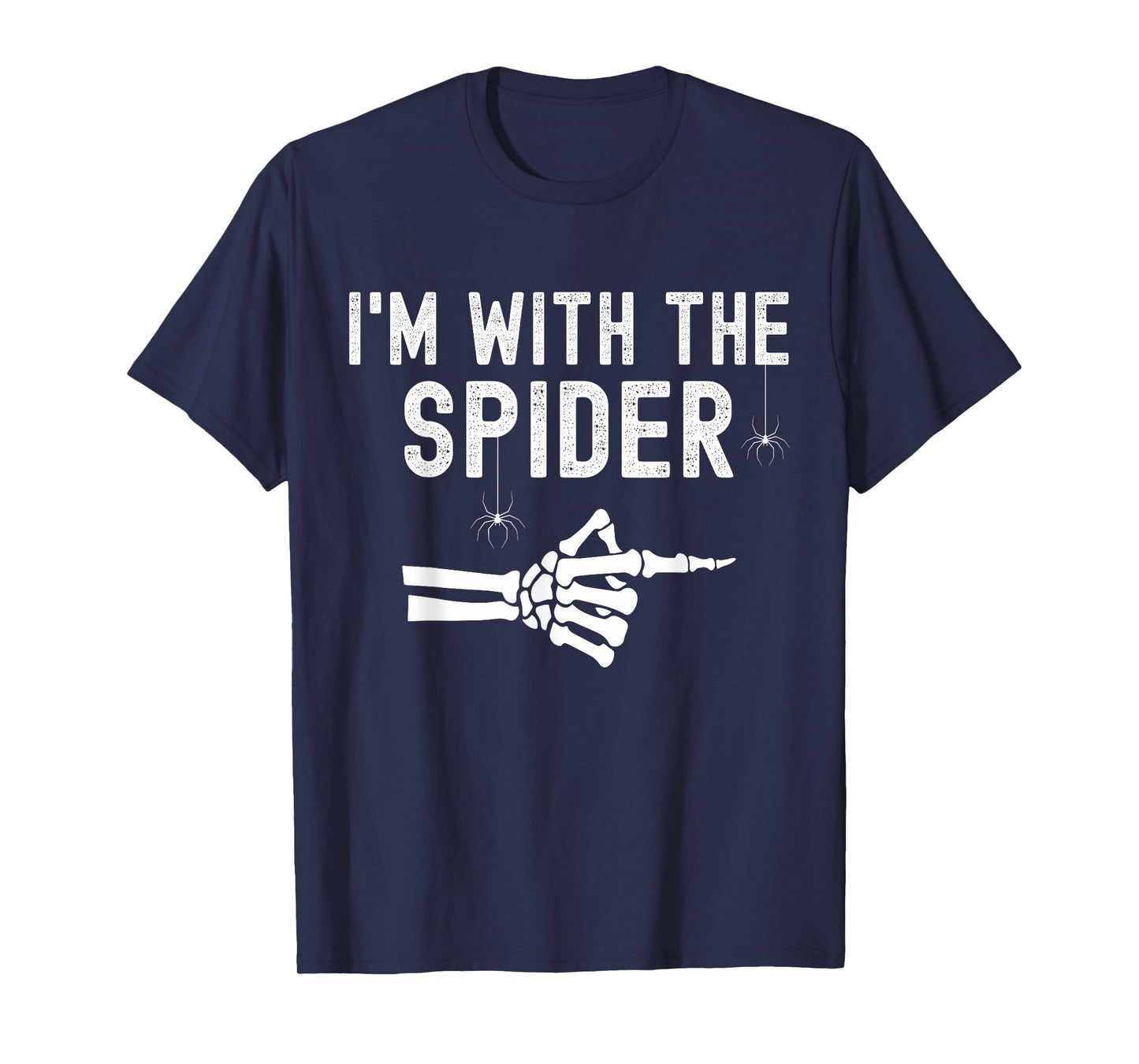 I'm With Spider Funny Skeleton Halloween Couples Matching T-Shirt