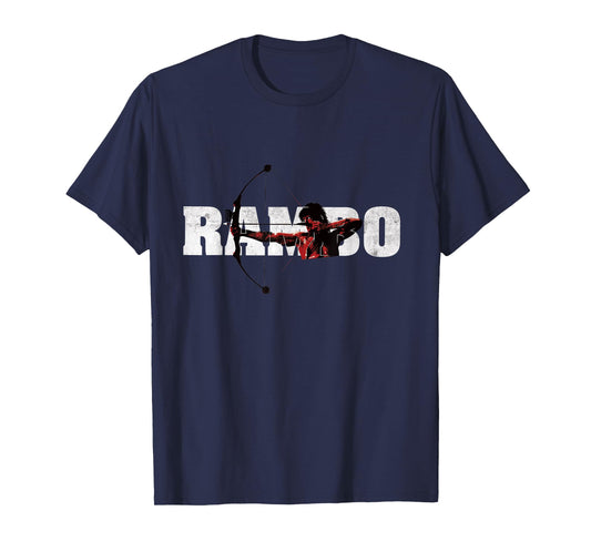 Rambo T-Shirt, Men's Unisex Grey Short Sleeve Modern Crew Neck Classic Fit Bow T-Shirt