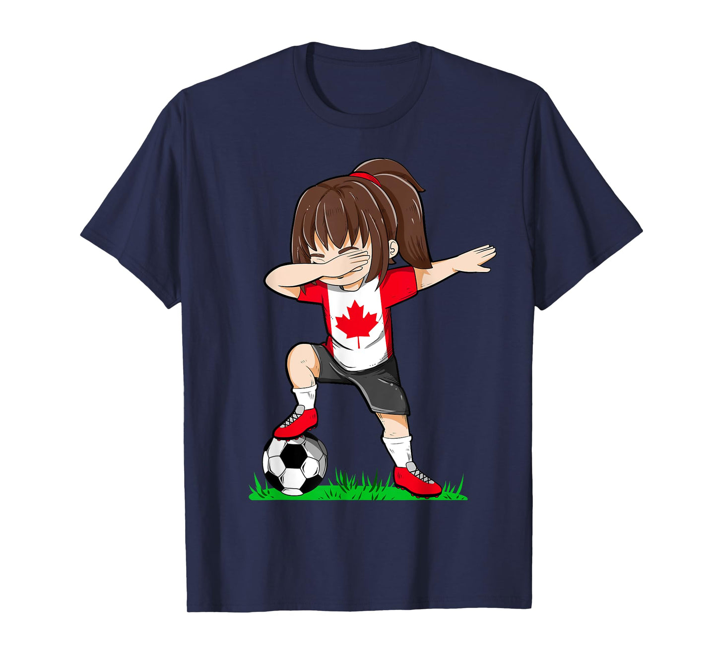 Soccer Canada Jersey Shirt Canadian Flag Football Girls Dab T-Shirt