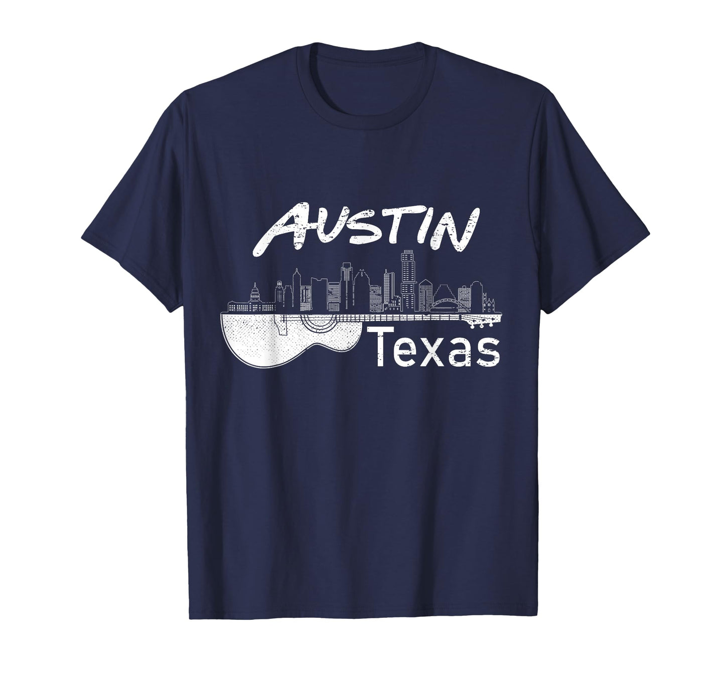 Austin Texas Souvenir Guitar Music Lover Men Austin T-Shirt Small