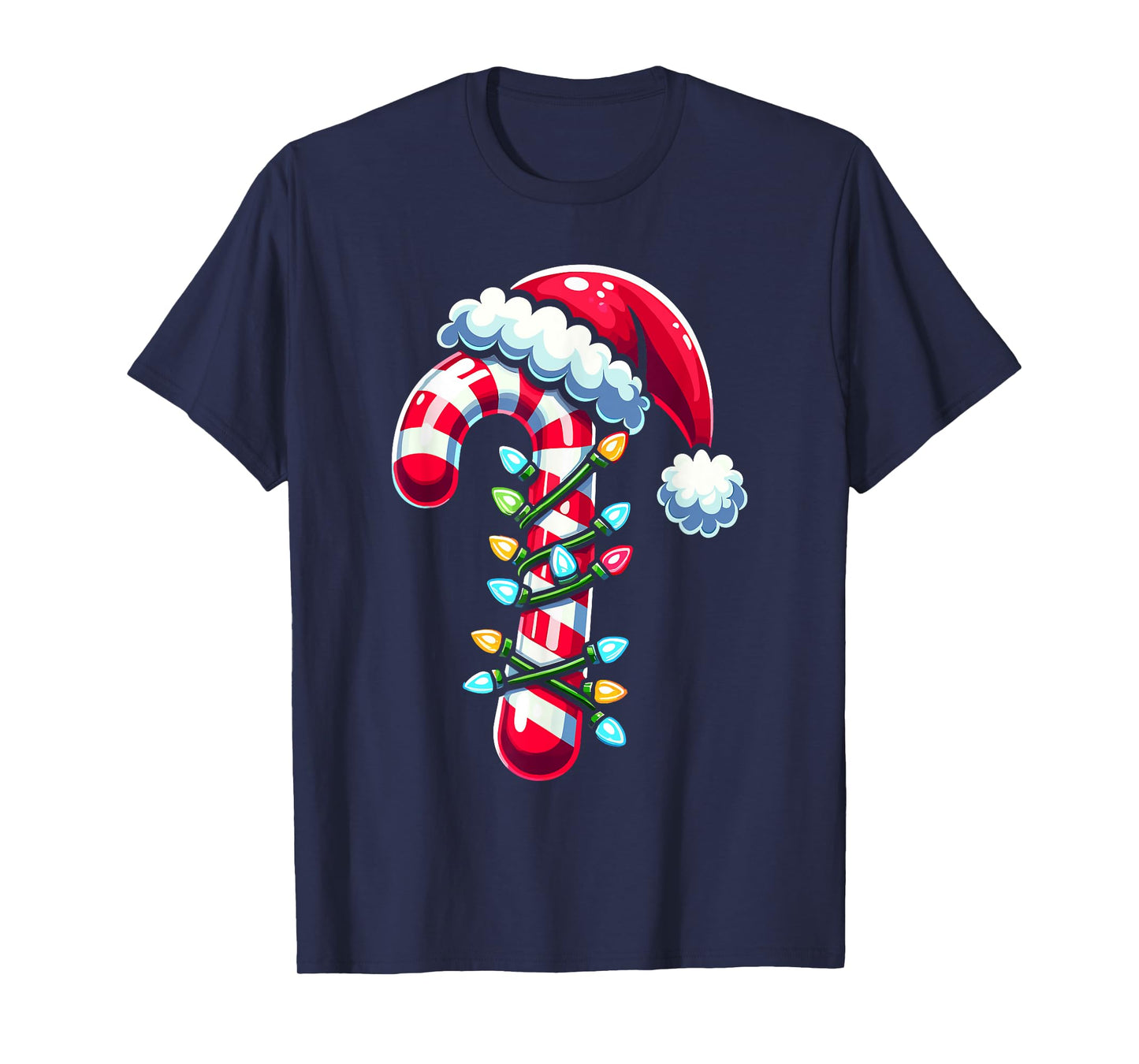 Candy Cane Boys Kids Christmas Santa Women Men T-Shirt