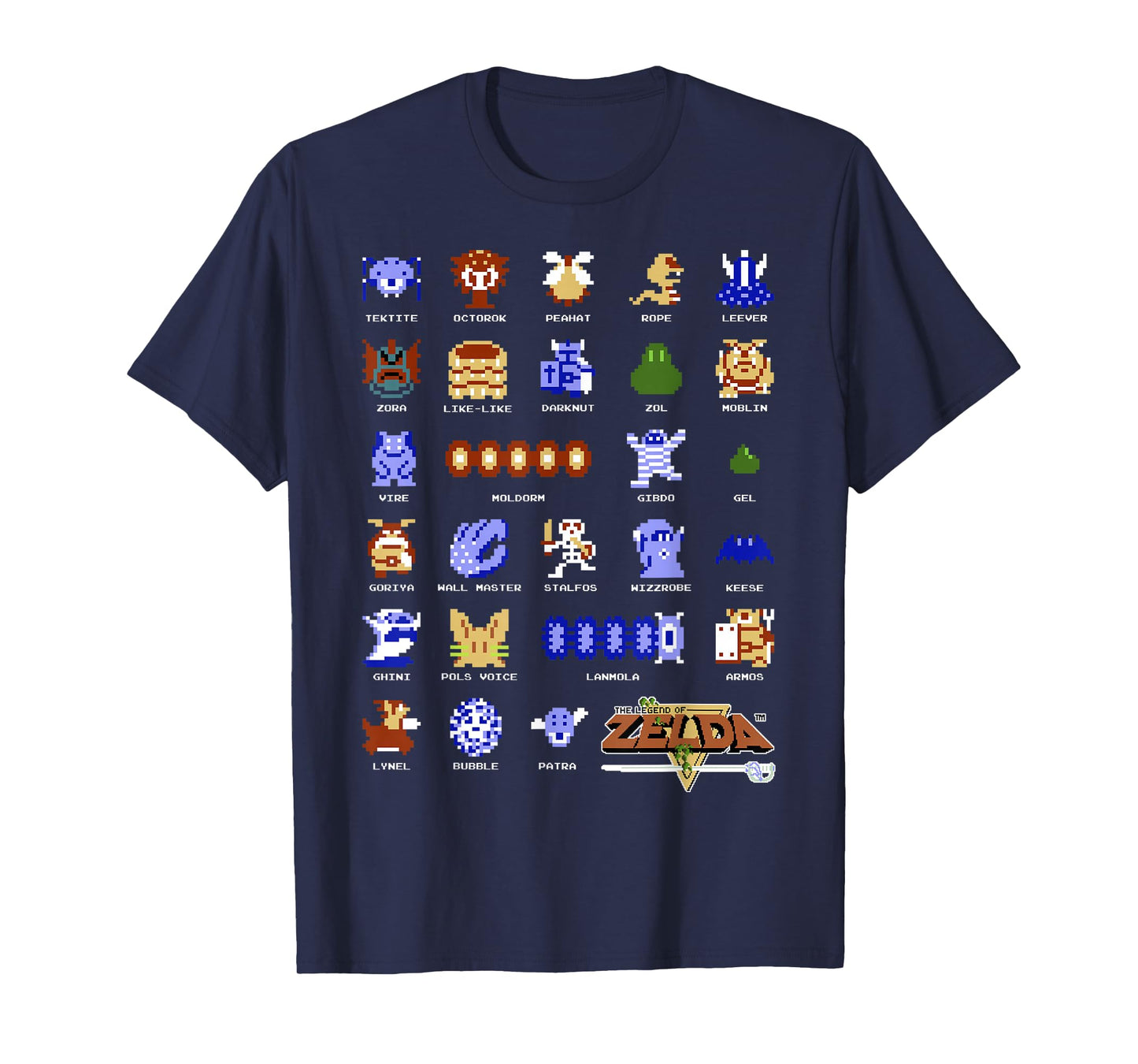 Legend Of Zelda Character Pixel Art Portrait Grid T-Shirt