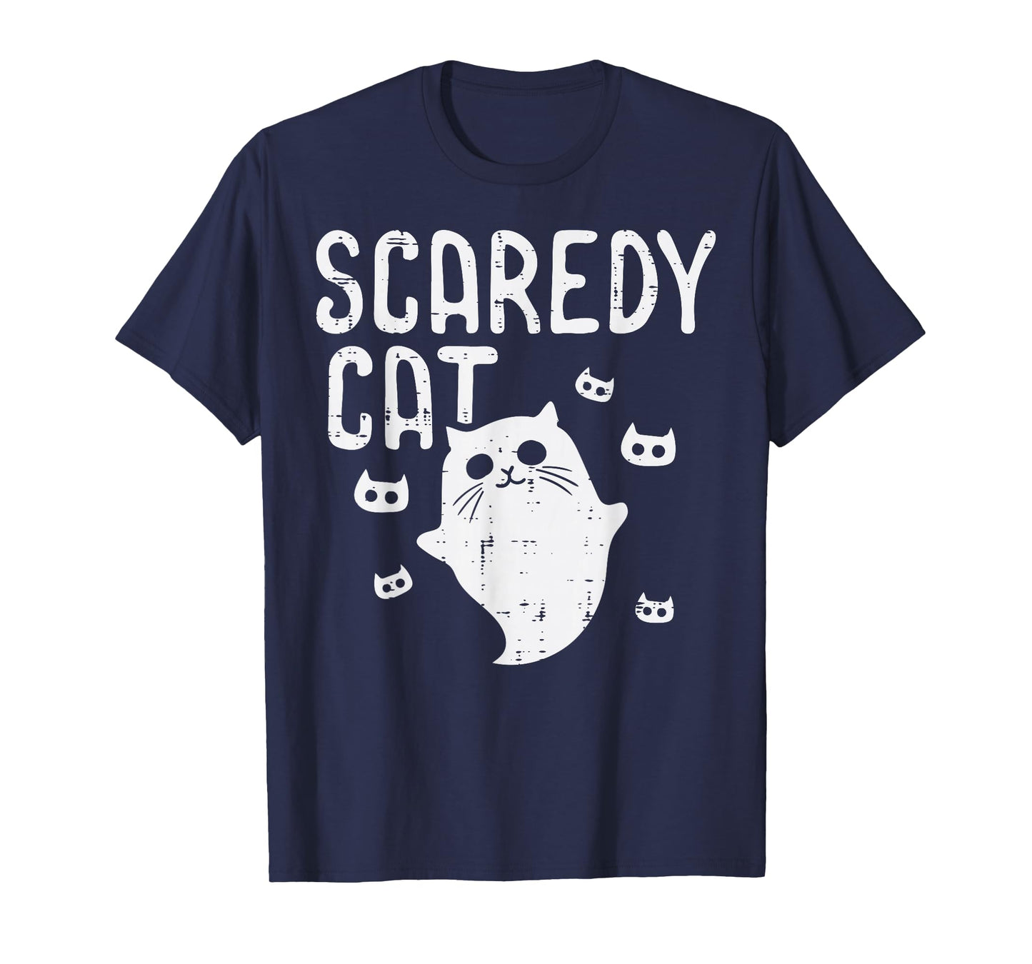 Scaredy Cat Ghost Funny Halloween Costume For Women Girls T-Shirt