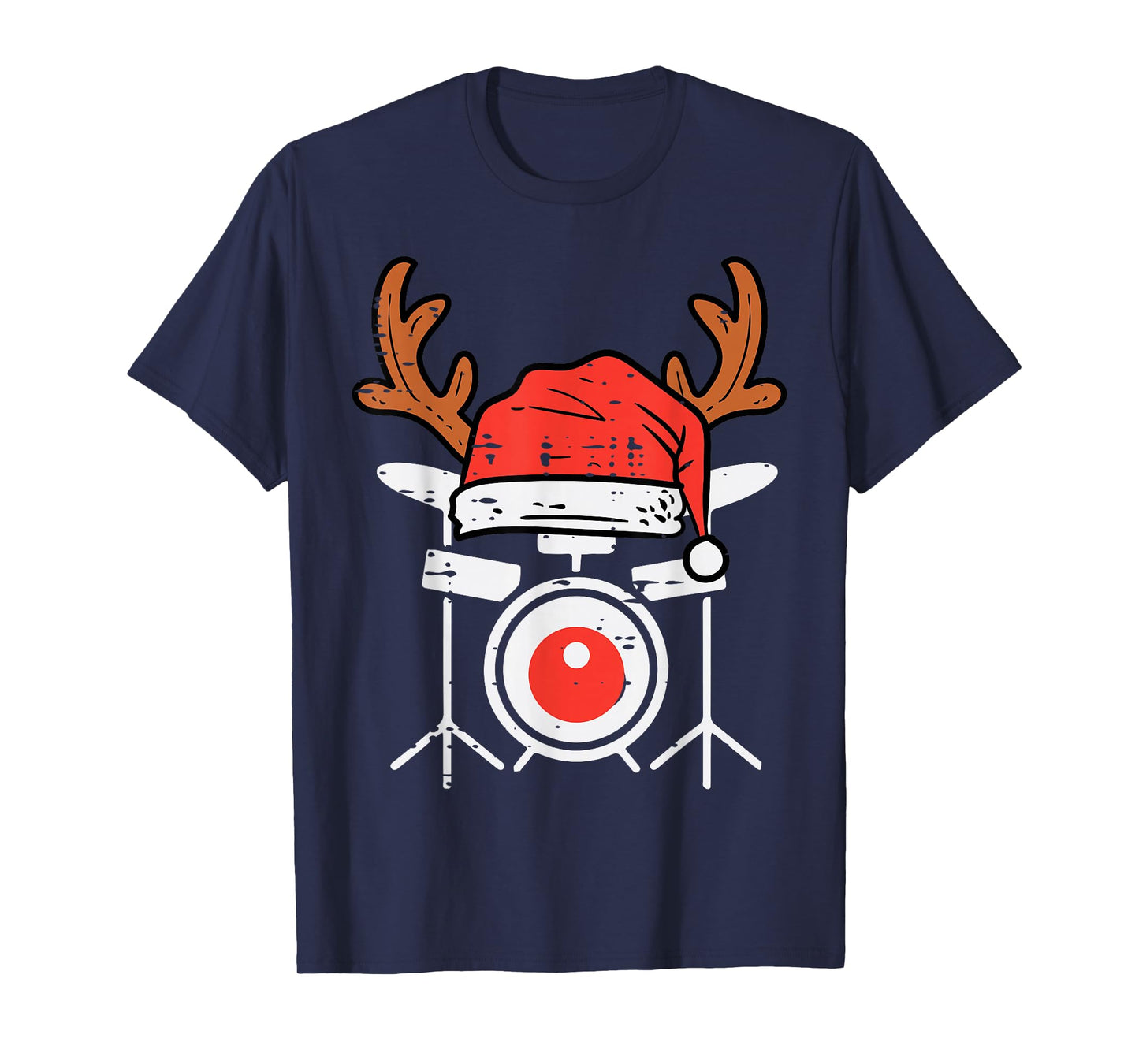 Drums Christmas Music Instrument Band Drummer Rock Xmas T-Shirt