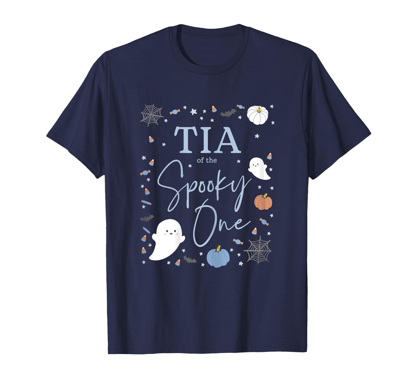 Womens Tia of the Spooky One First Birthday Blue Boy 1st Halloween T-Shirt