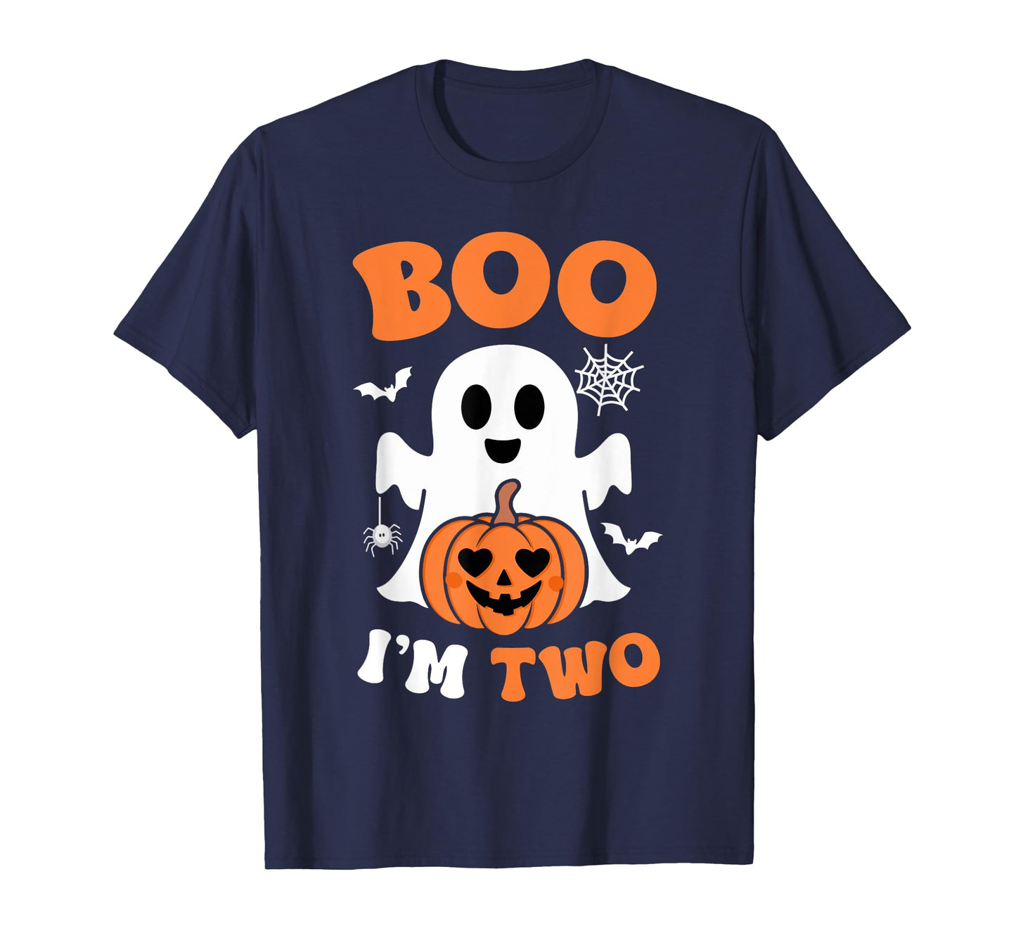 Ghost Boo I'm Two Year 2nd Birthday Boys Halloween Groovy T-Shirt