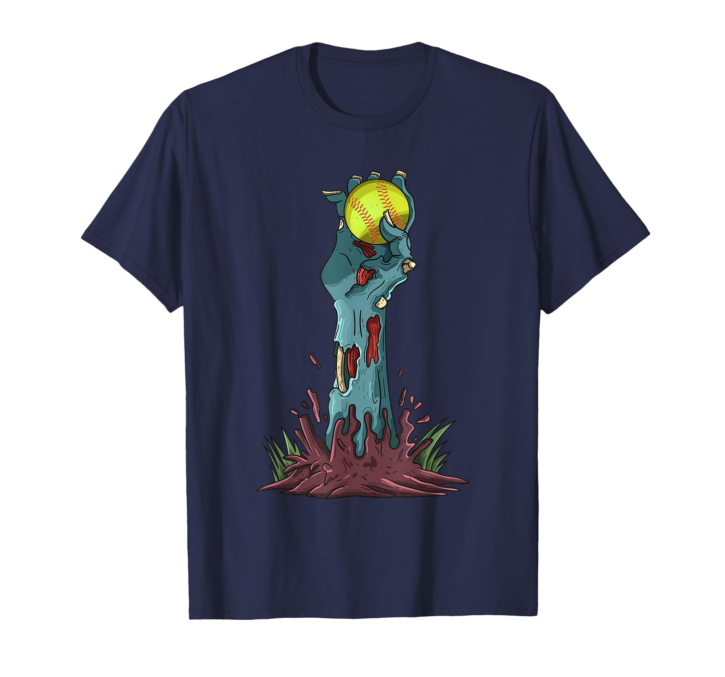 Zombie Hands Softball Funny Halloween Horror Scary Outfit T-Shirt
