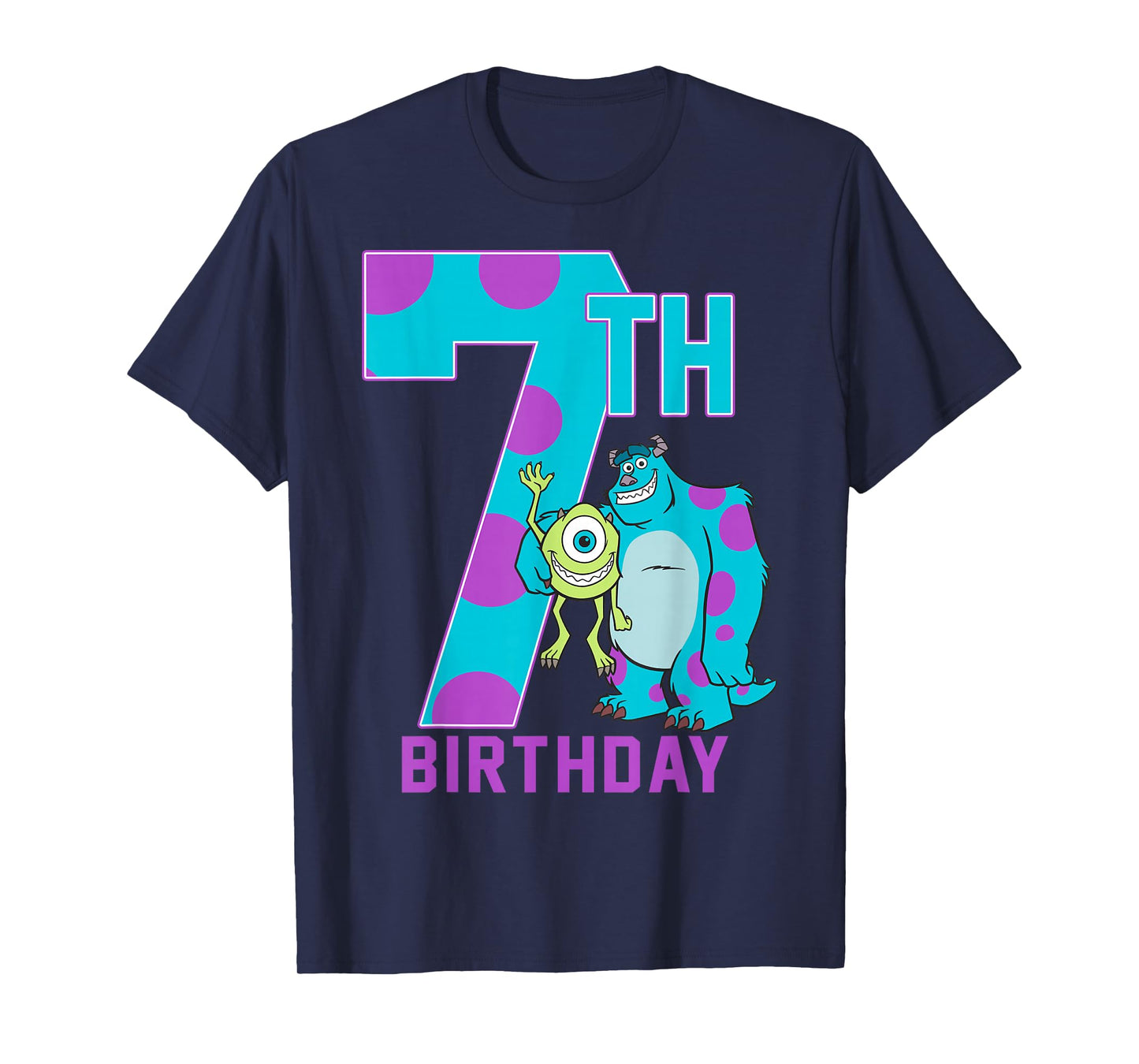Disney Pixar Monsters Inc. Mike & Sully Happy 7th Birthday T-Shirt