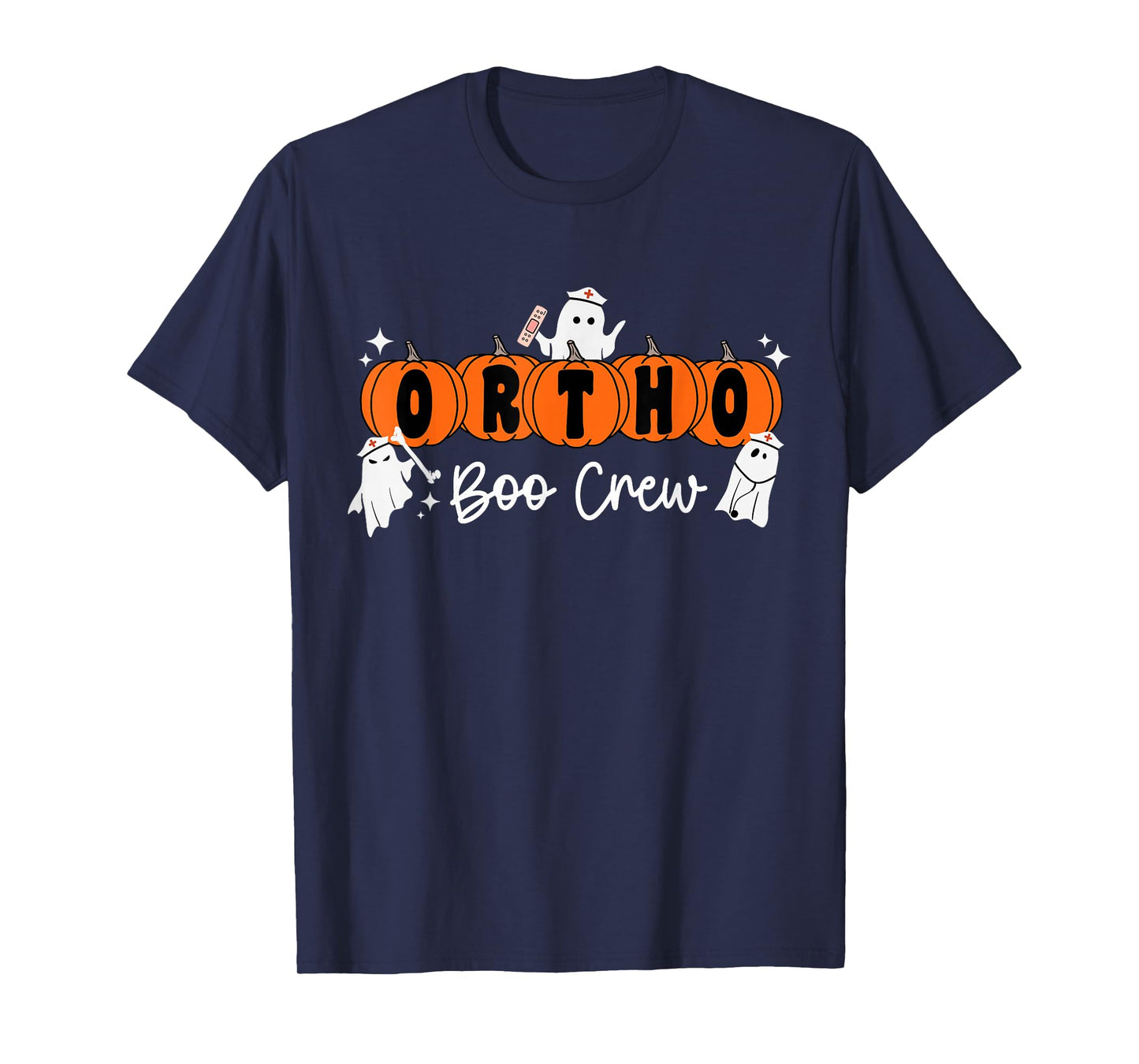 Ortho Boo Crew Ghost Pumpkin Orthopedic Nurse Halloween T-Shirt