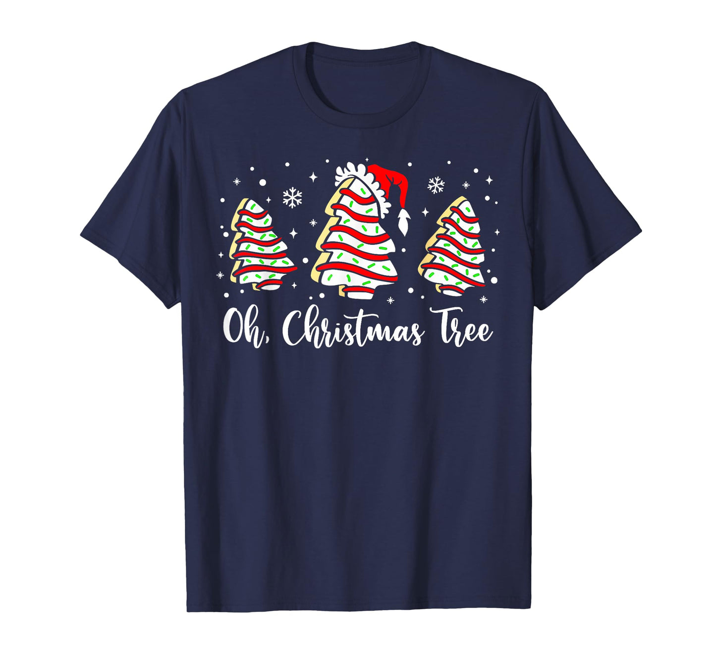 Groovy Oh Christmas Tree Cakes Debbie Becky Jen Cake Lovers T-Shirt