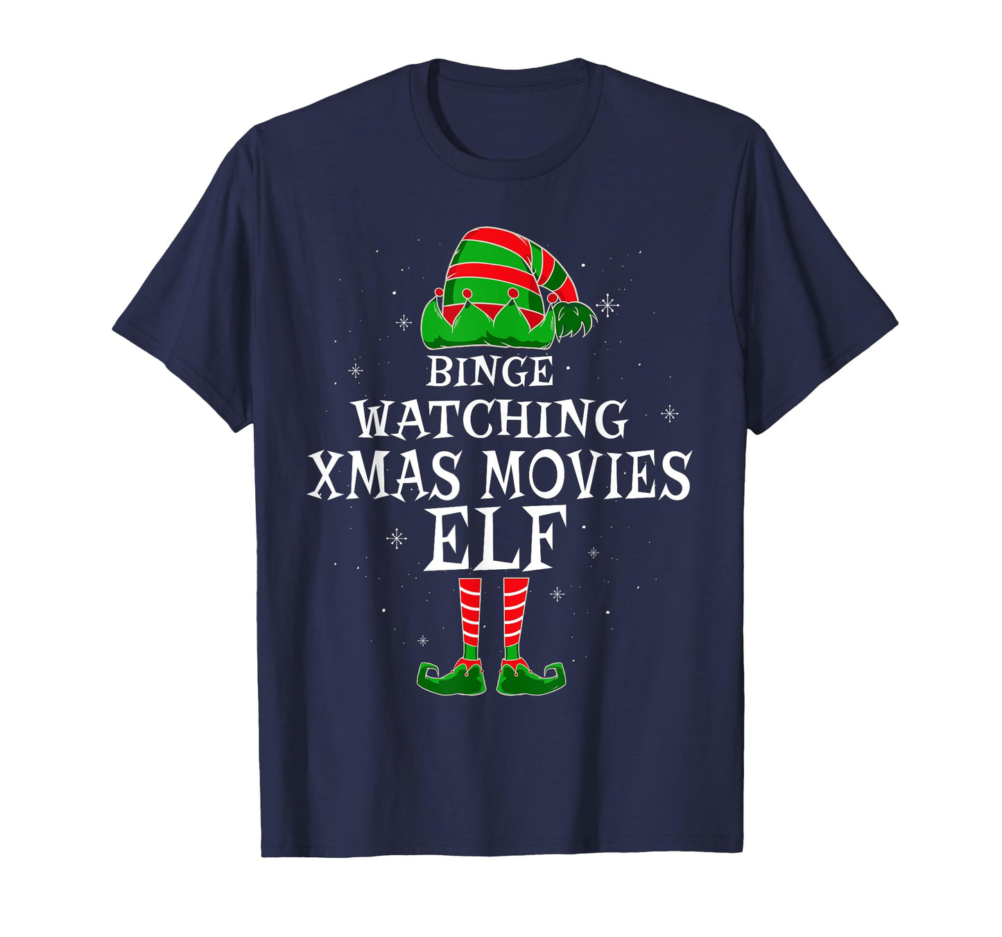 Binge Watching Xmas Movies Elf Matching Family Christmas T-Shirt