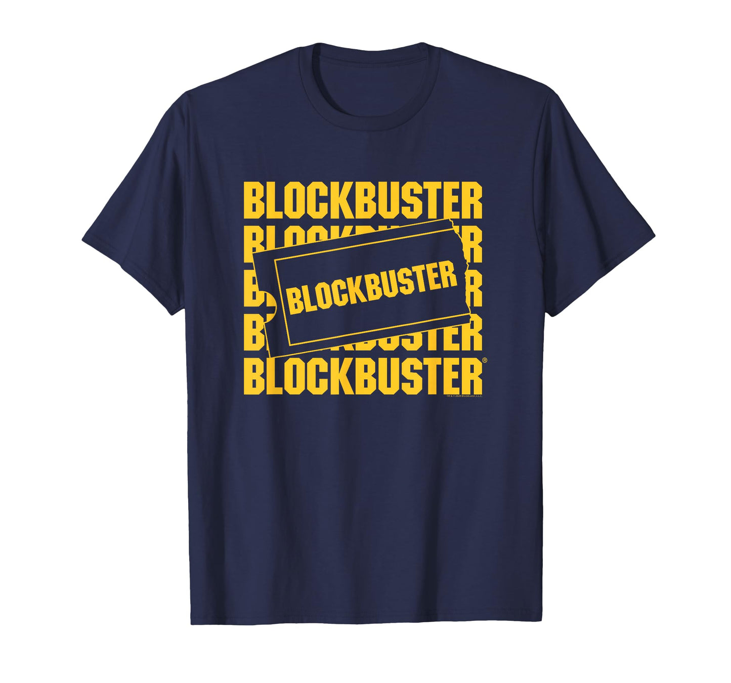 Blockbuster Repeating Logo with Ticket T-Shirt Small