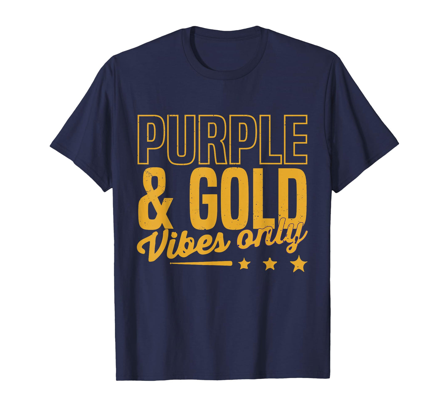 Purple And Gold Vibes Only Game Day For High School Football T-Shirt