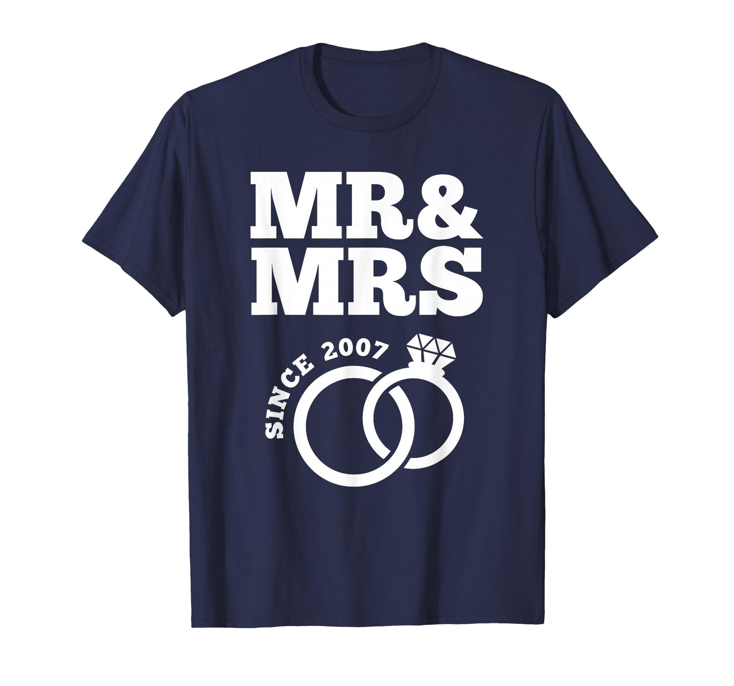 16th Wedding Anniversary Husband Wife Mr. & Mrs. Since 2007 T-Shirt